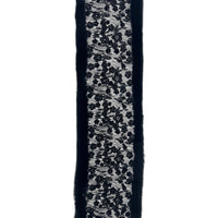 Fox Fur Trim Lace Stole - Flower Garden