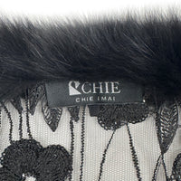 Fox Fur Trim Lace Stole - Flower Garden