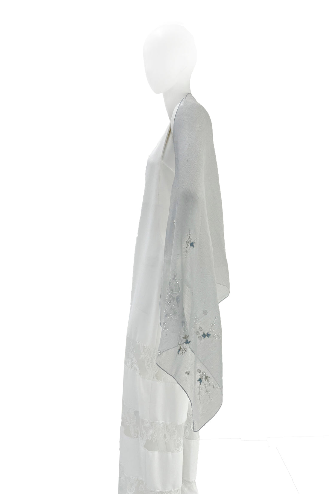  CHIE IMAI Scarf Collection - Pearl Of India "Grey"