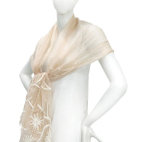  CHIE IMAI Scarf Collection - Pearl Of India "Beige / White"