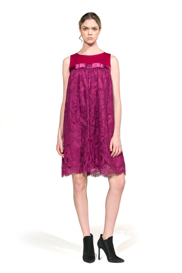 Wool Lace Ribbon Dress