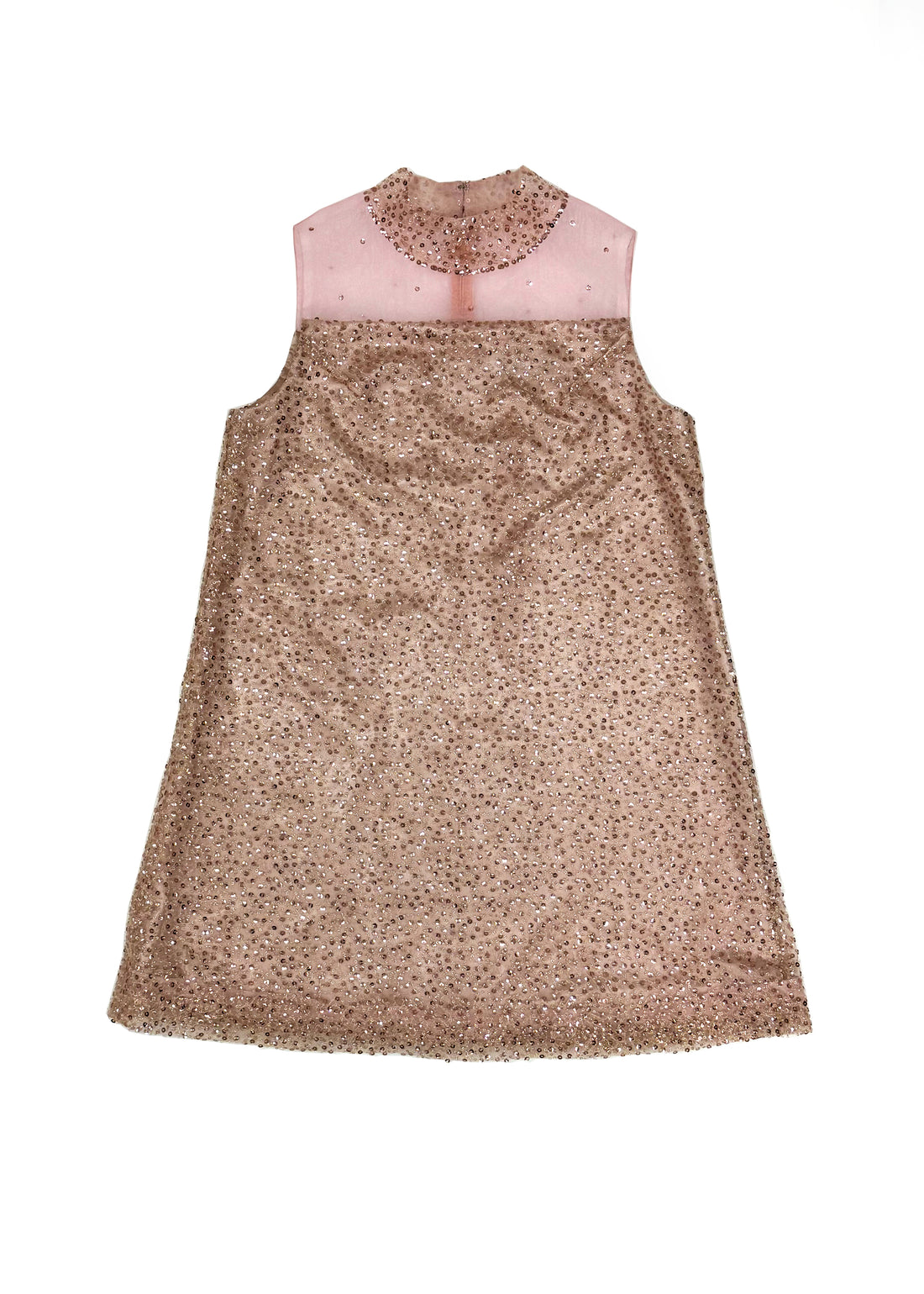 ROSE GOLD Stand-Collar Mini Dress