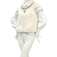 White Mink Short Sleeve Jacket