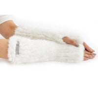 Knit Arm Warmers - White