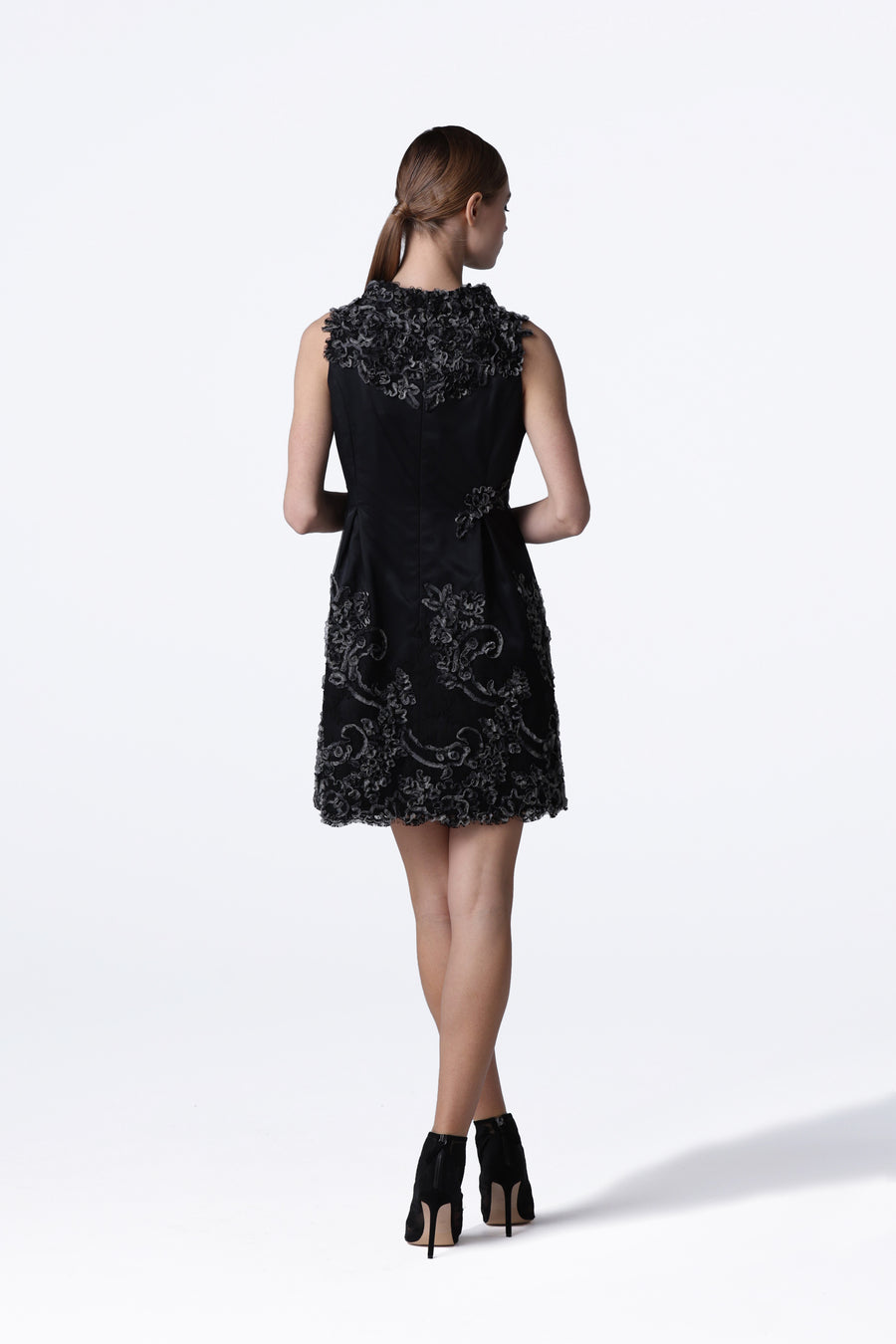 Lace Trim Mini Dress - Black Sapphire