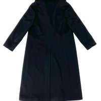 Virgin Wool Long Coat with Mink Fur Collar