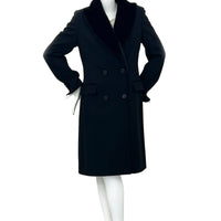 Virgin wool coat with mink